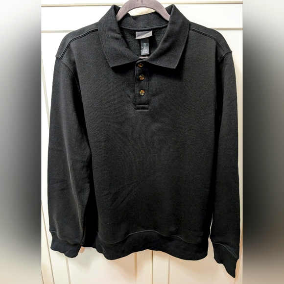 H&M, Long sleeve, Polo Top, Black, Size Medium - Picture 1 of 7